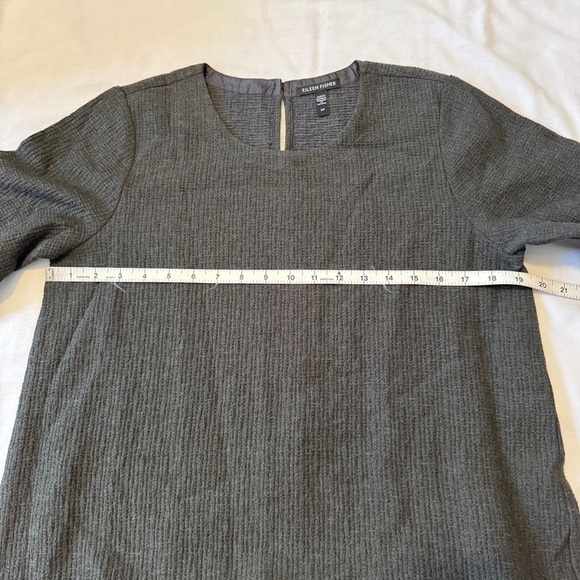 Eileen Fisher Small Gray Textured Shift Dress ~ Classic Minimalist - Picture 4 of 7